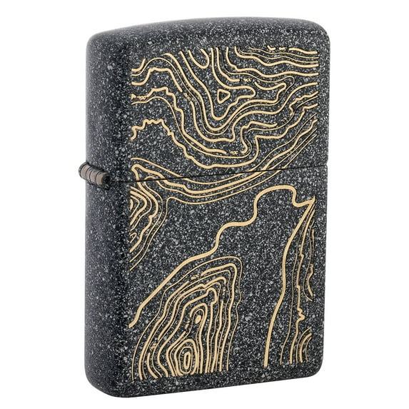 Zippo Topo Map Design Iron Stone Pocket Lighter