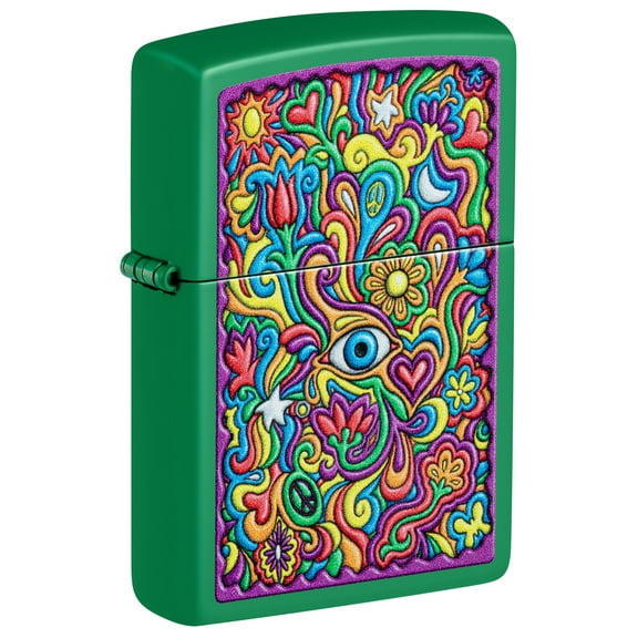 Zippo Trippy Design Grass Green Matte Pocket Lighter