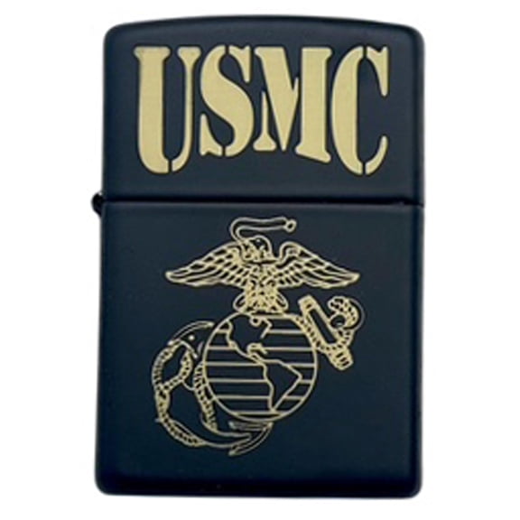 Zippo U.S. Marine Corps Classic Windproof lighters - Christmas, Halloween & Valentines Day Gift (Black EG)