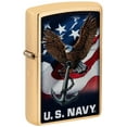 thumbnail image 1 of Zippo U.S. Navy Eagle Anchor & Flag Brushed Chrome Pocket Lighter, 1 of 6