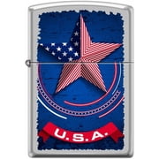 Zippo USA Satin Chrome Windproof Pocket Lighter New
