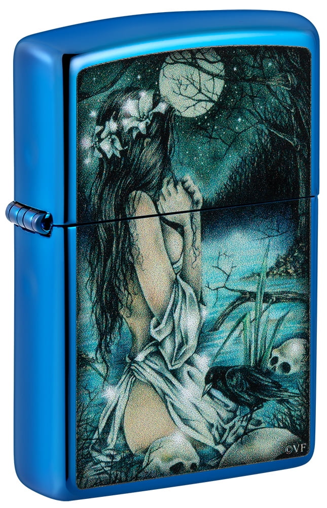 Zippo Victoria Frances High Polish Blue Pocket Lighter