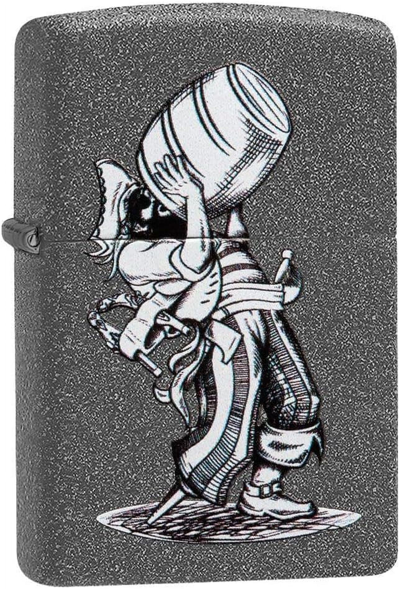Zippo Vintage Drinking Pirate Pocket Lighter, Iron Stone, One Size