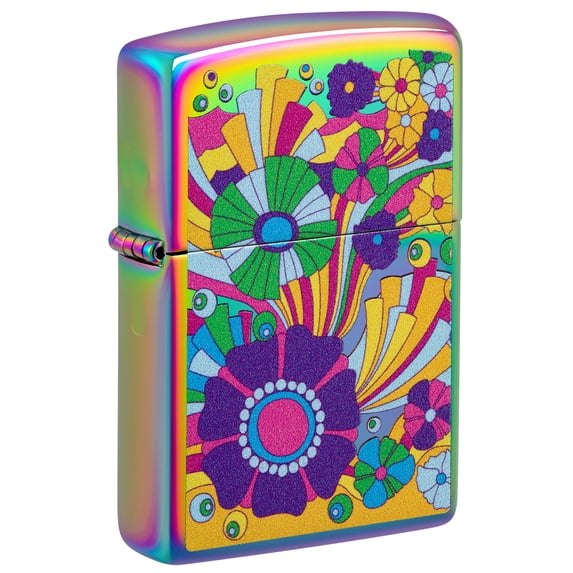 Zippo Vintage Flowers Design Multi-Color Pocket Lighter