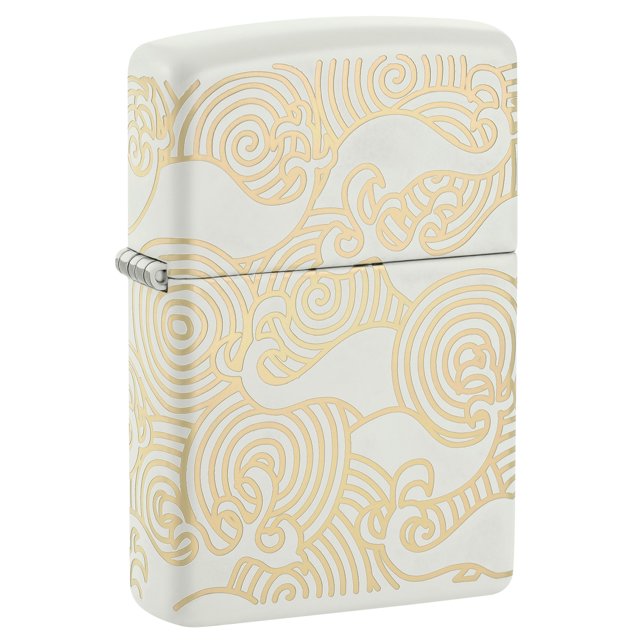 Zippo Waves Design White Matte Pocket Lighter