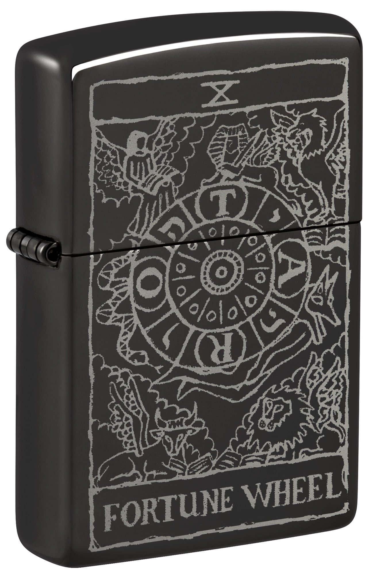 Zippo Wheel of Fortune Design High Polish Black Pocket Lighter