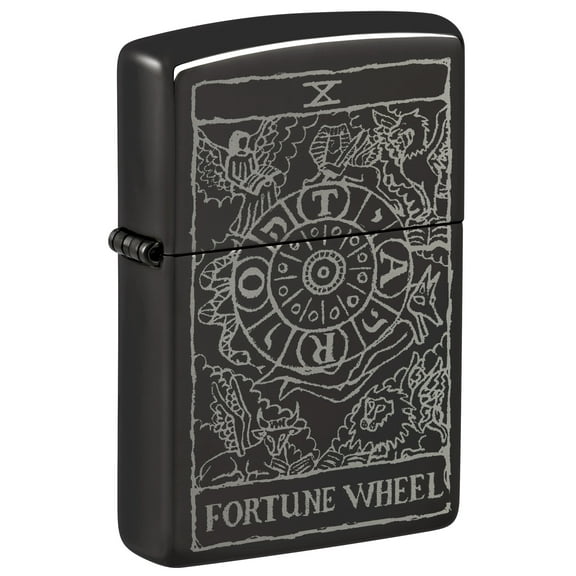 Zippo Wheel of Fortune Design High Polish Black Pocket Lighter