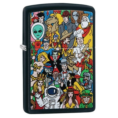 Zippo Where's Windy Black Matte Pocket Lighter