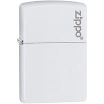 Zippo White Matte Logo Pocket Lighter