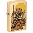 thumbnail image 1 of Zippo Wild West Skeleton Design Brushed Brass Pocket Lighter, 1 of 6