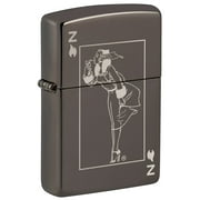 Zippo Windy Card Design Black Ice Pocket Lighter