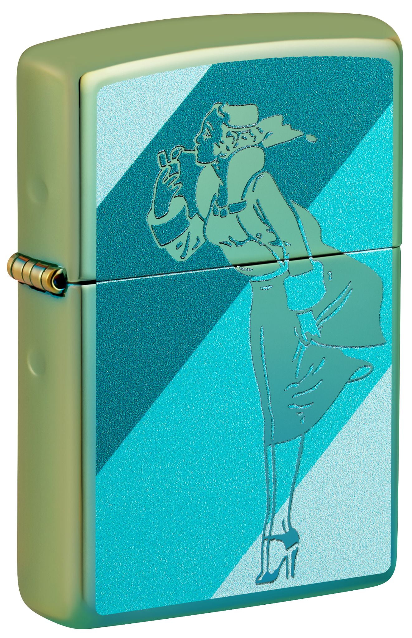 Zippo Windy Design High Polish Teal Pocket Lighter