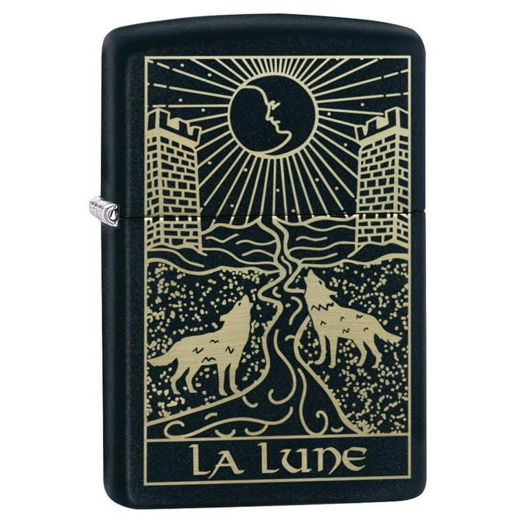 Zippo Wolf Tarot Card Black Matte Pocket Lighter - Walmart.com