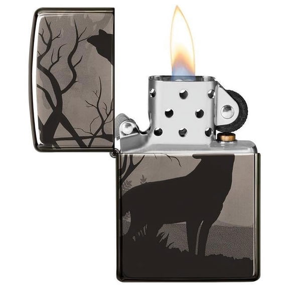 Zippo Wolves Design Black Ice Pocket Lighter