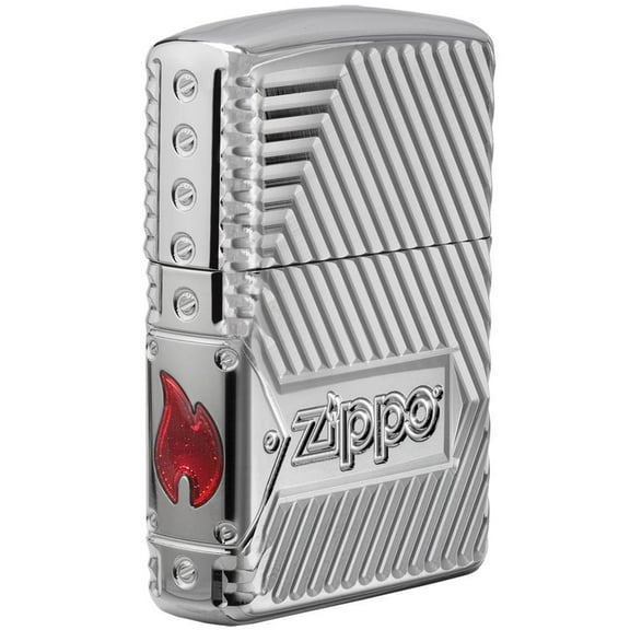 Zippo Zippo Bolts Design High Polish Chrome Pocket Lighter
