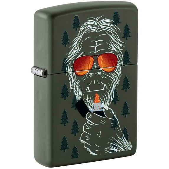 Zippo Zipsquatch Design Green Matte Pocket Lighter