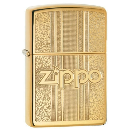 Zippo and Pattern Design High Polish Brass Pocket Lighter