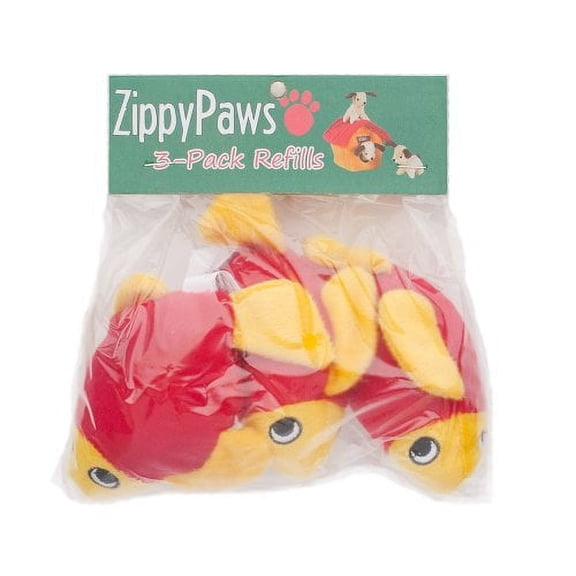 Zippy Paws 2720-FS Burrow Refill Plush Dog Toy for Fish