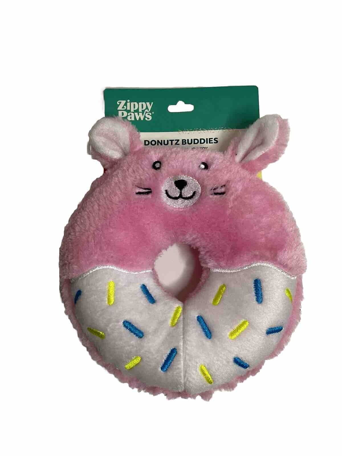 Zippy Paws Donutz Buddies Plush Squeaker Dog Toy - Easter Pink Bunny ...