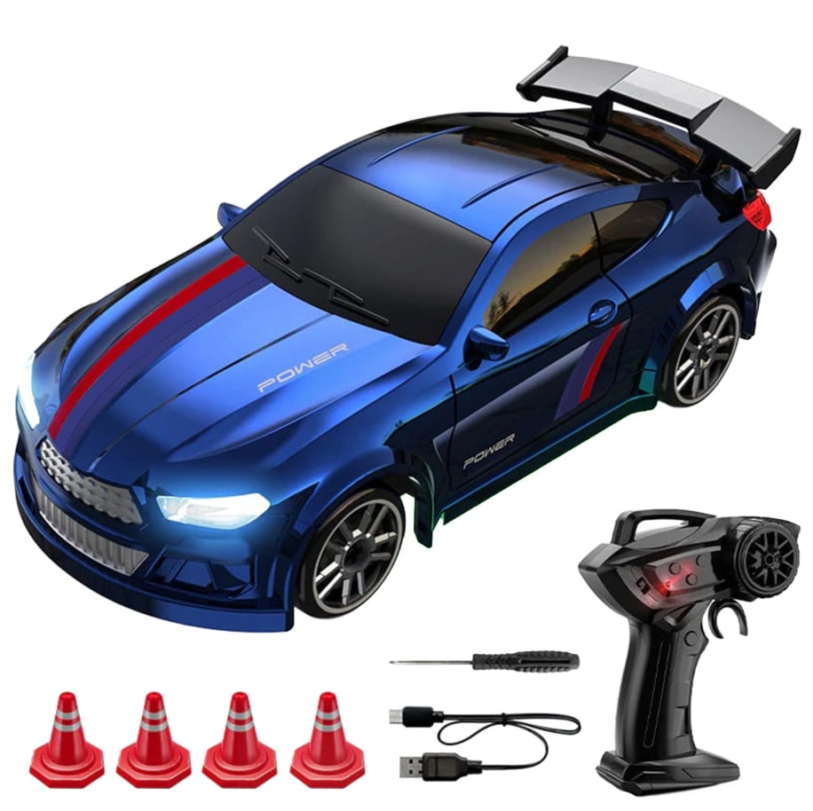 Rc Cars For Kids Everbigmai RC Drift Car 1:24 Remote Control Car 4WD 15KM/H High Speed Racing Sport Car With LED Lights RC Cars Toy For Kids Boys Girls Adults Gifts Birthday