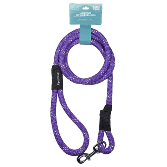 ZippyPaws Climbers Mountain Climbing Rope Dog Leash (Purple, 6-Feet)