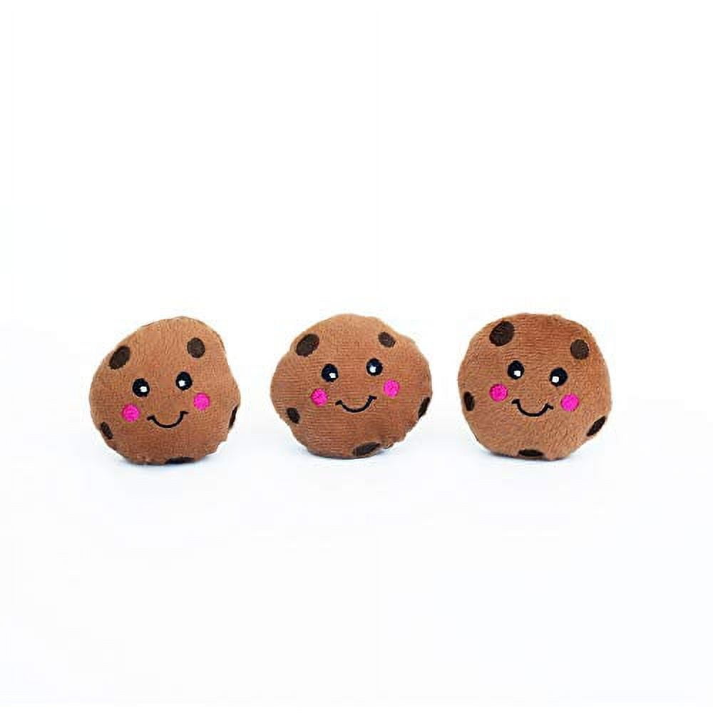 Brown Plush Squeaky Cookie Dog Toy Set