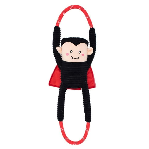 ZippyPaws RopeTugz Dog Toy, Durable Rope for Tugging and Chewing, Plush Body with Squeaker, Dracula