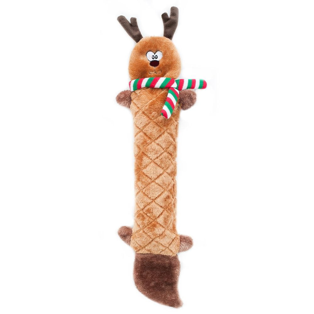 ZippyPaws Holiday Jigglerz Squeaky Santa Plush No Stuffing Dog Toy