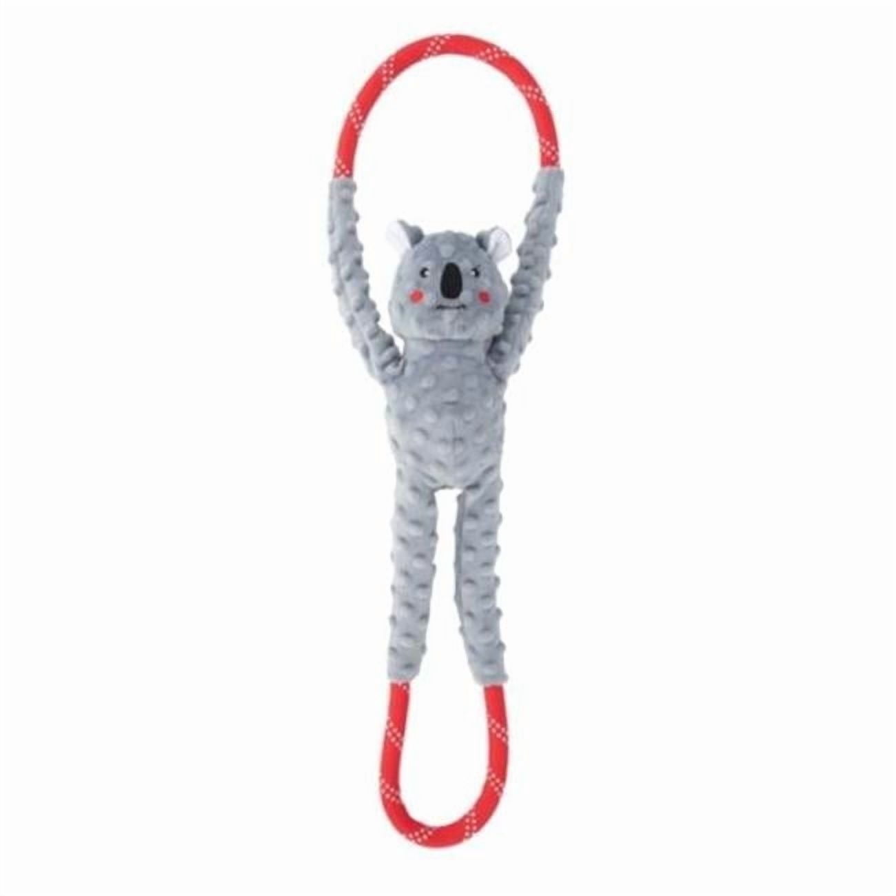 ZippyPaws  Rope Tugz Squeaker Dog Toy, Grey Koala - Large
