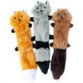 thumbnail image 1 of ZippyPaws - Skinny Peltz No Stuffing Squeaky Plush Dog Toy, Fox, Raccoon, and Squirrel, 1 of 4