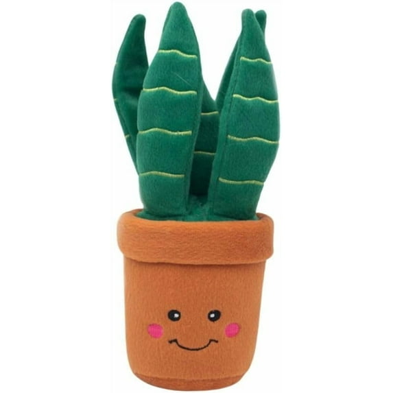 ZippyPaws Snake Plant Plush Squeaky Dog Toy, Medium, Soft Crinkle Leaf Interactive Pet Toy