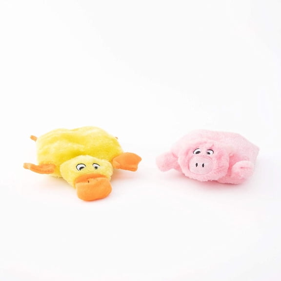ZippyPaws Squeakie Pads - 2-Pack, Duck, Pig