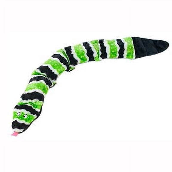 ZippyPaws Z-Stitch Snake Dog Toy - Green Colossal