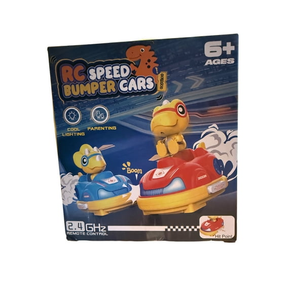 ZippyZoom Remote Control Bumper Car Set- the Dino Series - Contains 2