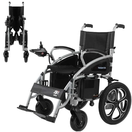 Zipr Transport Lite Power Wheelchair Portable Lightweight Folding Electric Wheelchairs for Adults, Seniors, Elderly, Travel - Long Range & USB Port