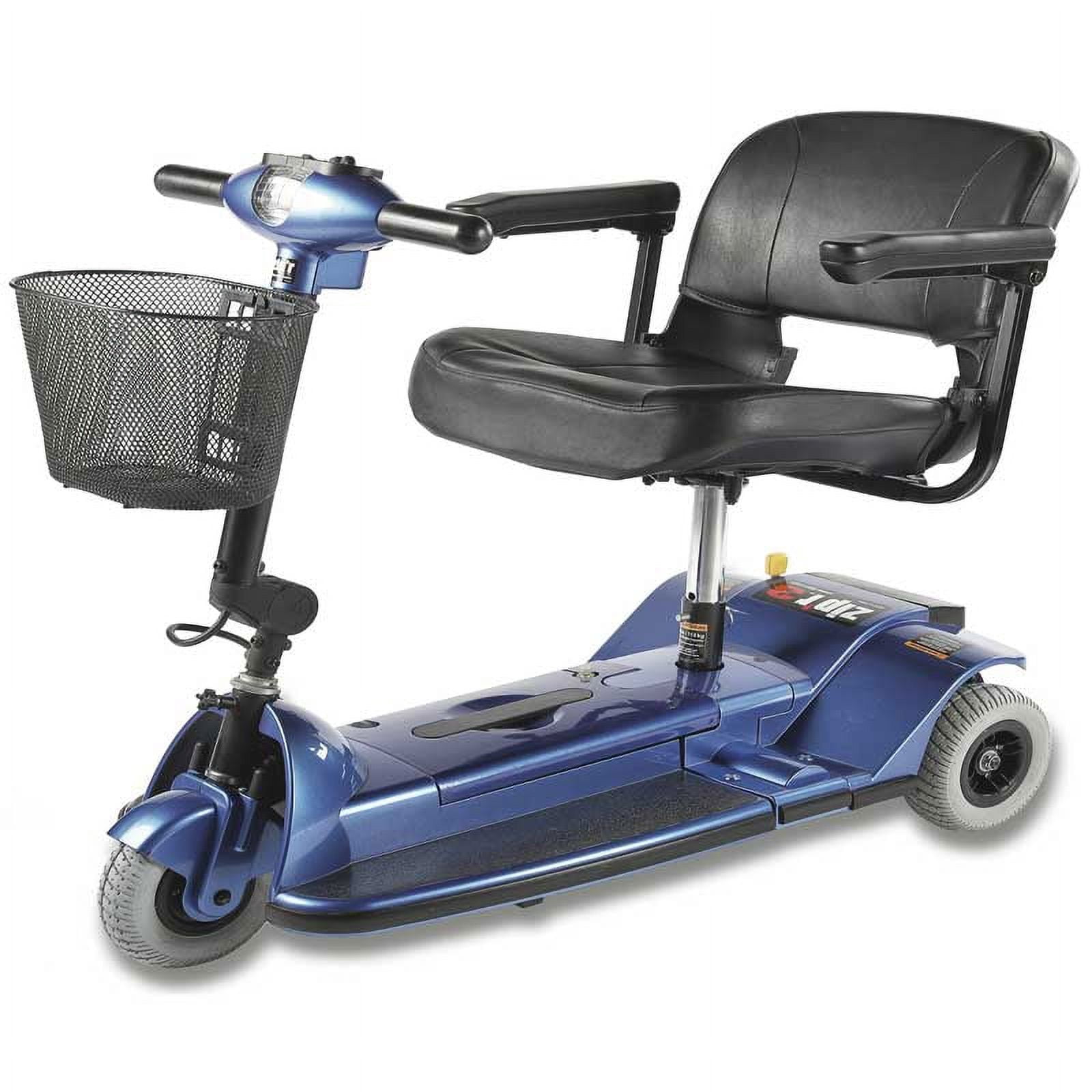 Zipr Xtra 3 Wheel Scooter - 3 Wheel Extended Wheelbase Mobility Scooter - Portable & Folding Travel Scooters for Adults, Seniors, Elderly - Blue