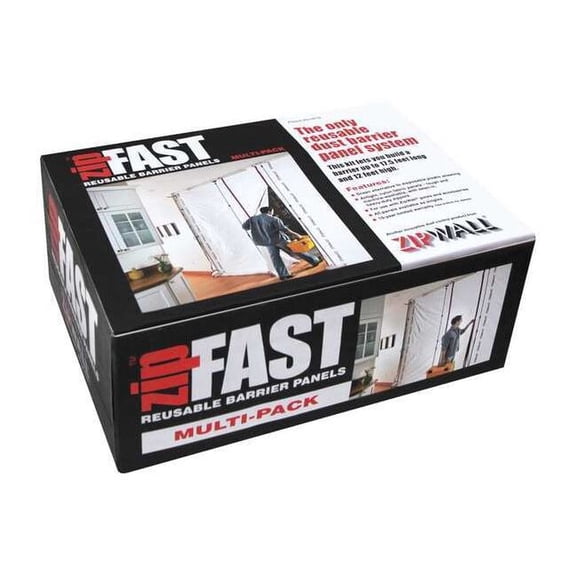 Zipwall Barrier Panels Kit,5ftLx12ftH,White ZFMP