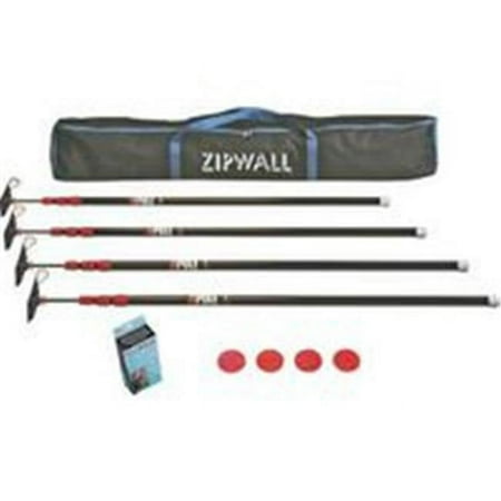 Zipwall 10, 10-Feet ZipPole Set for Dust Barrier System (4-Pack)
