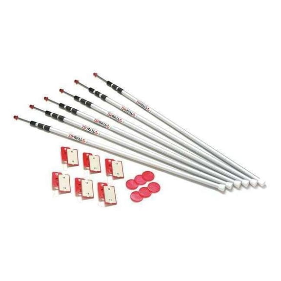 Zipwall Dust Barrier System,Pack of (6)12ft Pole SLP6