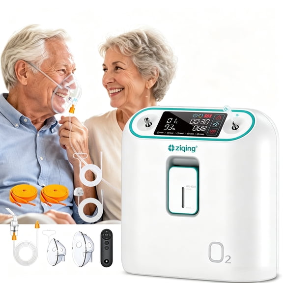 Ziqing 18L Portable O2XY Cup Tube 93% Generator for Home Use, Flow Concentrator, OneButton Operation