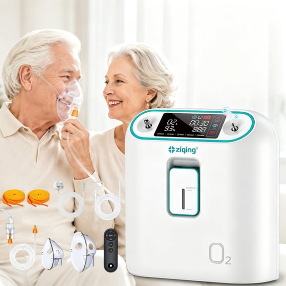 Ziqing 29L Portable O2XY Cup Tube 93% Generator for Home Use, Flow Concentrator, OneButton Operation