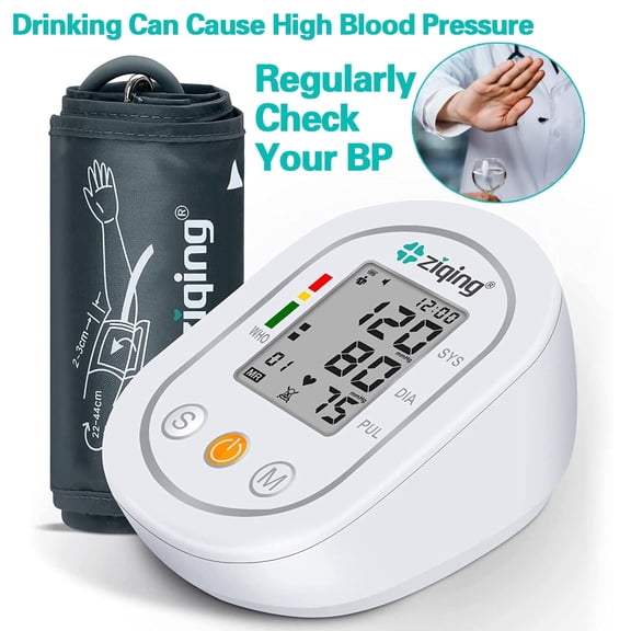 Ziqing Automatic Upper Arm Blood Pressure Monitor - 198 Memory, Voice Broadcast, Irregular Heartbeat Detection, Adjustable Cuff (8.7"-17.3")