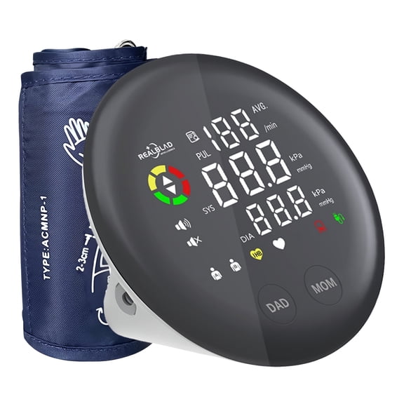 Ziqing Rechargeable Upper Arm Blood Pressure Monitor for Home Use - Smart Voice-Announcing BP Monitor with LED Touchscreen Display, Extra-Large Adjustable Cuff (22-42 cm), White