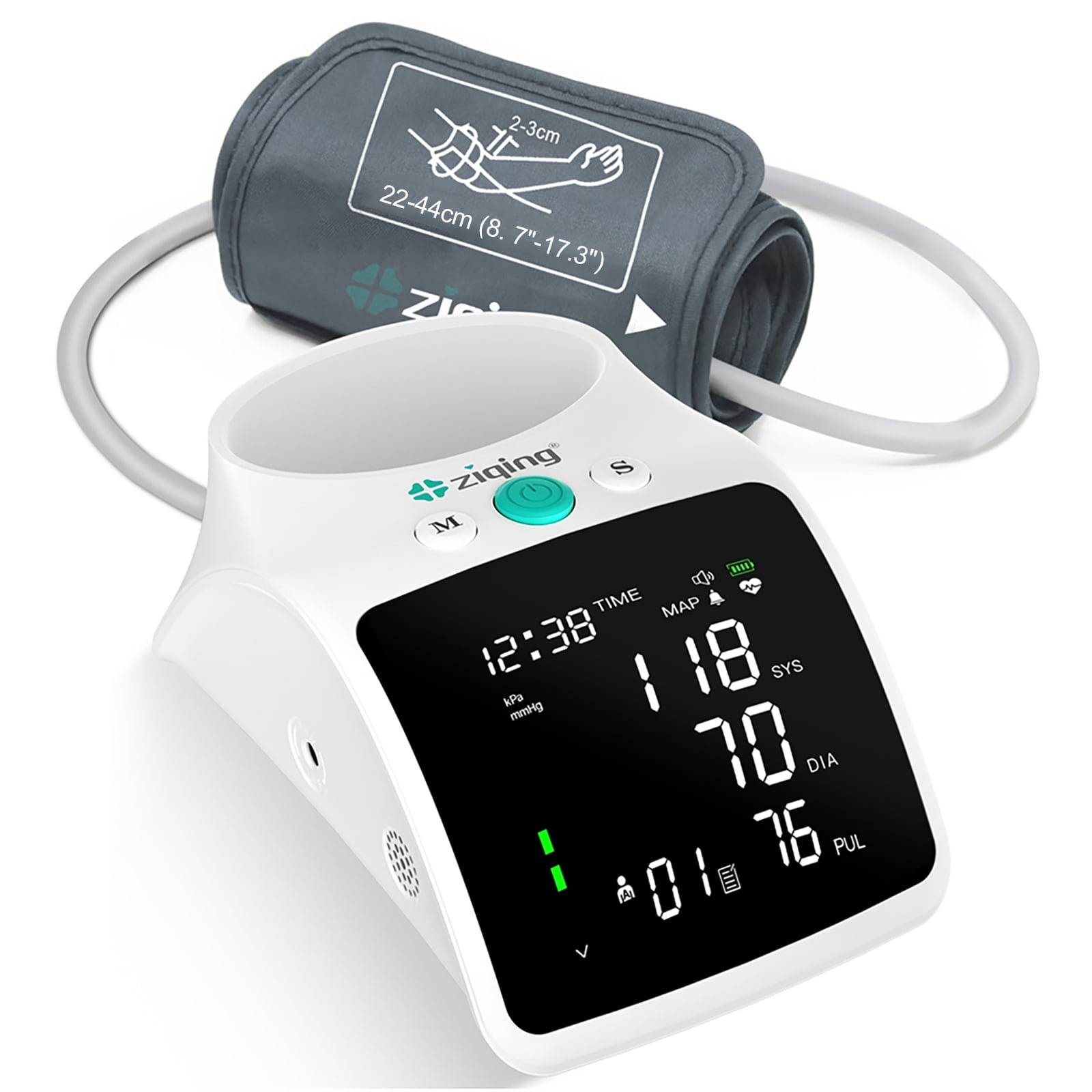 Automatic Upper Arm Blood Pressure Monitor - Dual User Mode & Cuff Storage，Large LED Screen for Home Use
