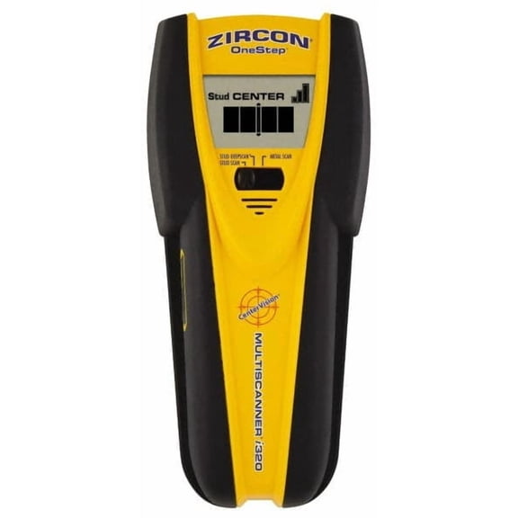 Zircon 1-1/2" Deep Scan Multi-Function Stud Finder 9V Battery, Detects Wood & Metal Studs with Wire Warning Detection
