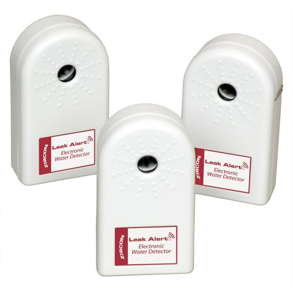 Zircon 63931 Leak Alert Electronic Water Detector Batteries Included, 3-Pack
