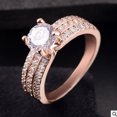 thumbnail image 1 of Zircon Diamond Ring Copper Plated Fashion Jewelry For Women Engagement Gift Dazzling Elegant Accessory Sparkle, 1 of 5