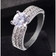 thumbnail image 1 of Zircon Diamond Ring Copper Plated Fashion Jewelry For Women Engagement Gift Dazzling Elegant Accessory Sparkle, 1 of 5