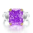 thumbnail image 1 of Zircon Eternity Radiant Cut Engagement Rings for Women S925 Sterling Silver Rings for Women 8*10mm Zircon Stylish Women Wedding Bands Hypoallergenic Personalized Promise Rings, 1 of 9