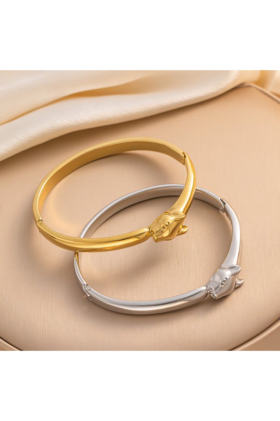 Zircon Leopard Print Women's Stainless Steel High-end Bracelet